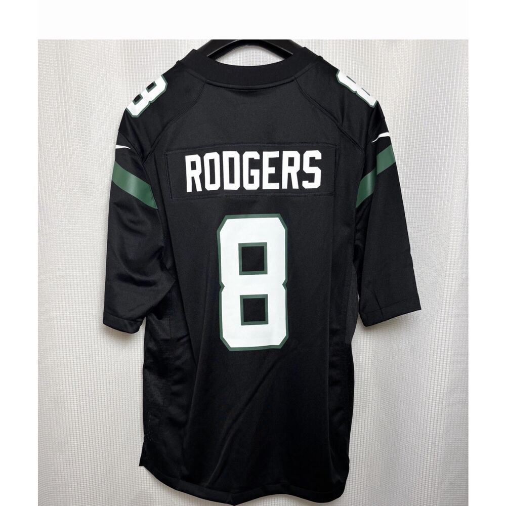 NWT Aaron Rodgers QB New York Jets NFL Nike Game Jersey Gotham Black #8; XXL W11 - Picture 4 of 6